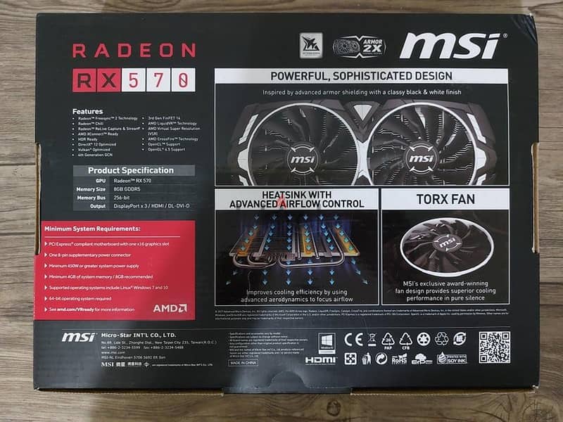 MSI Radeon RX 570 ARMOR 8G - Monitors, Printers & Other