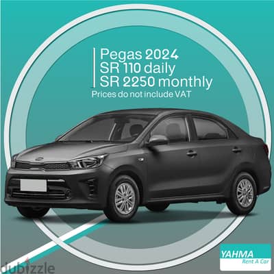 Kia Pegas 2024 for rent - Free delivery for monthly rental