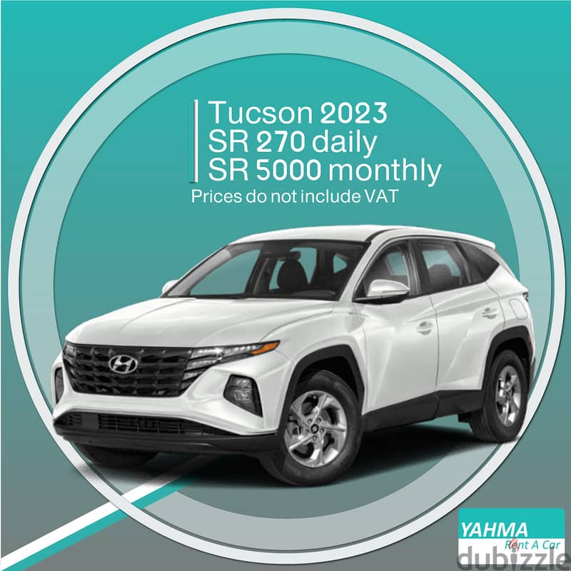 Hyundai Tucson 2023 for rent - Free delivery for monthly rental 0