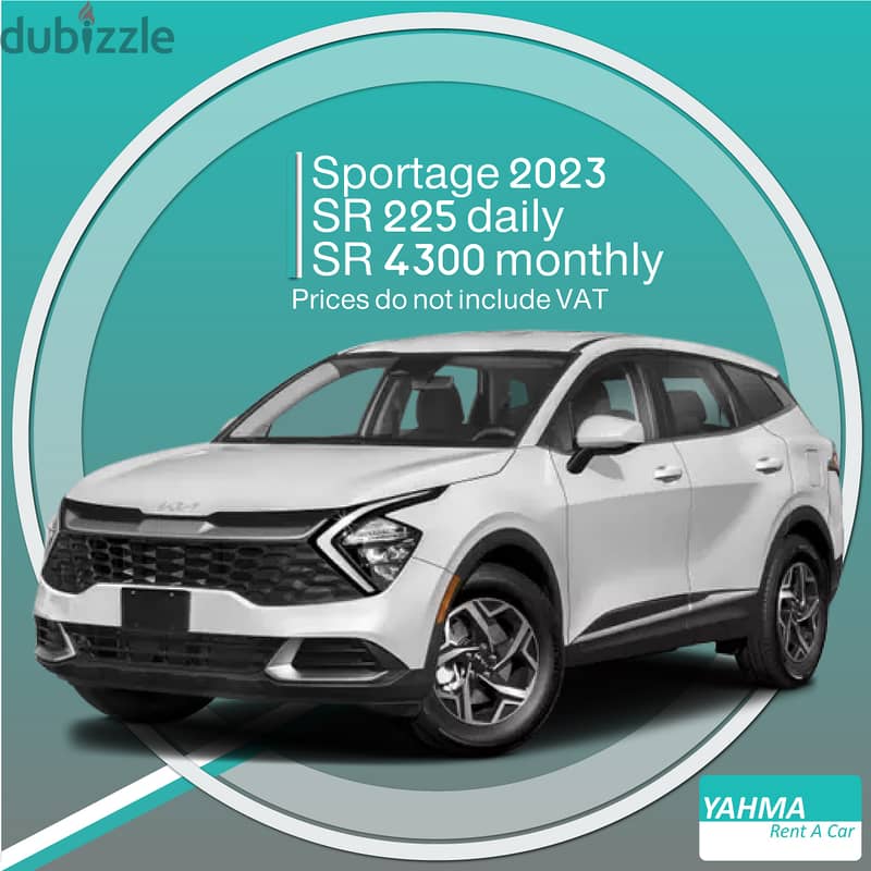 Kia Sportage 2023 for rent - Free delivery for monthly rental 0