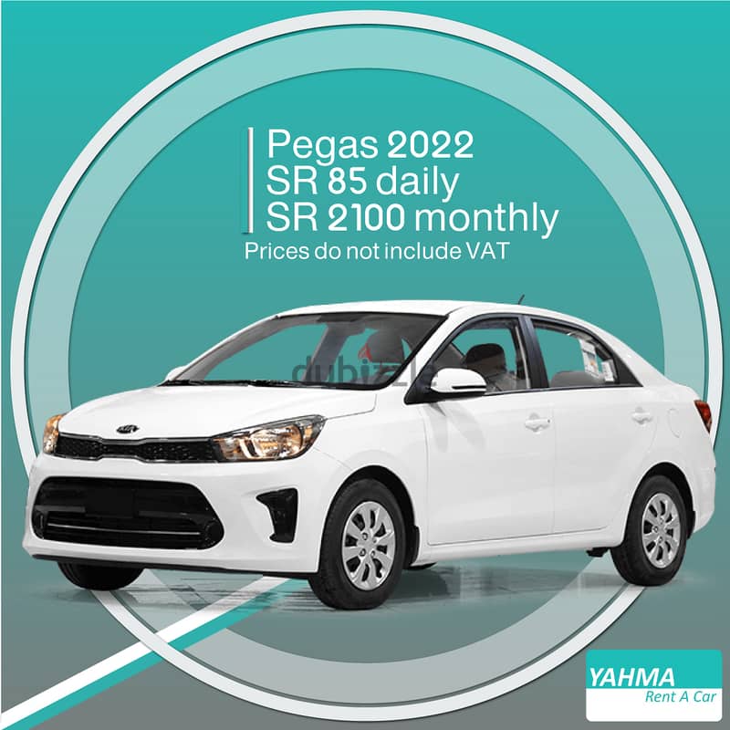 Kia Pegas 2022 for rent - Free delivery for monthly rental 0