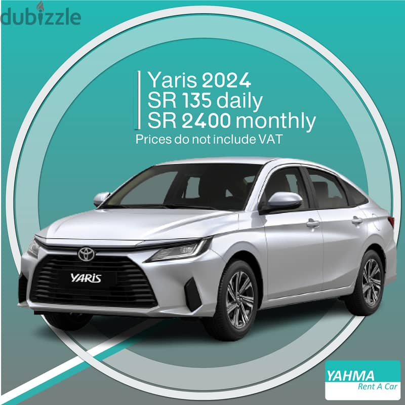 Yaris 2024 for rent in Dammam - Free delivery for monthly rental 0