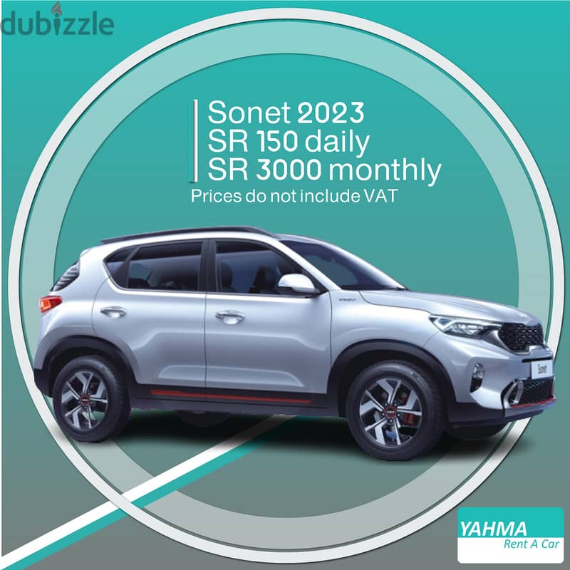 Kia Sonet 2023 for rent in Dammam - Free delivery for monthly rental 0