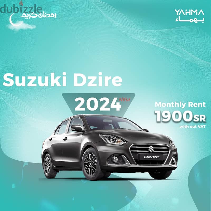 Suzuki Dzire 2024 for rent Dammam - Free delivery for monthly rental 0