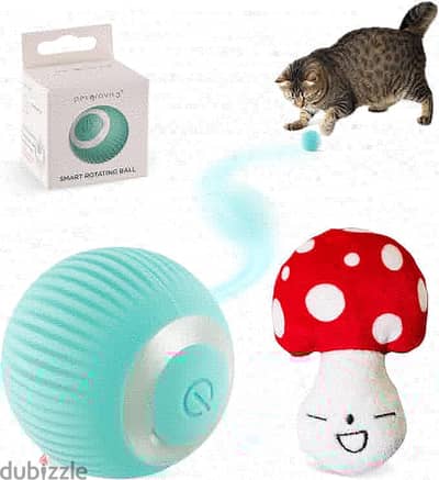 Jiuhuazi Interactive Cat Ball Toy with 1 catnip mushroom toy