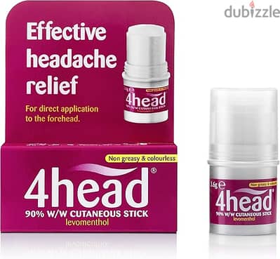 4 Head Levomenthol Stick for Headache Relief, 3.6 g