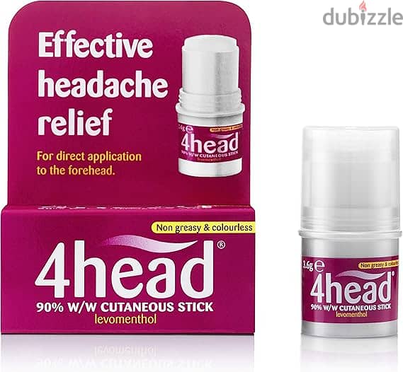 4 Head Levomenthol Stick for Headache Relief, 3.6 g 0