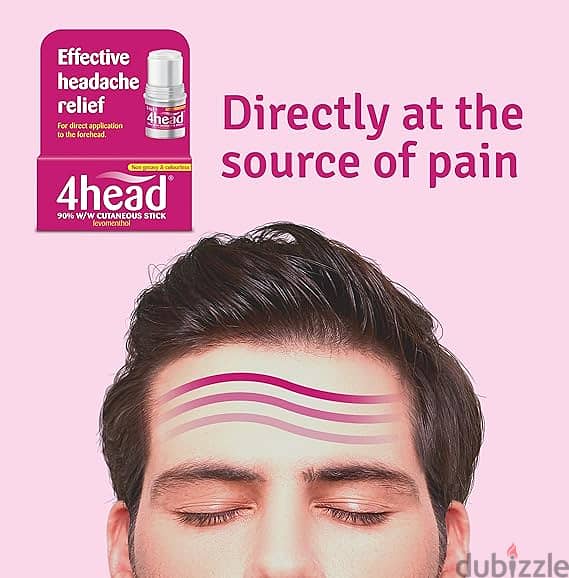 4 Head Levomenthol Stick for Headache Relief, 3.6 g 3