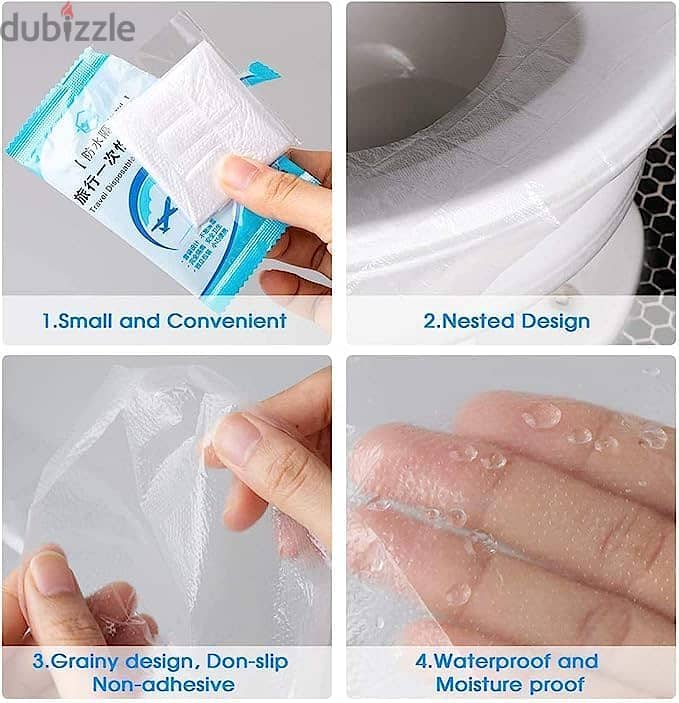 Monico 50 PCS Travel Disposable Toilet Seat Cover Antibacterial Water 1