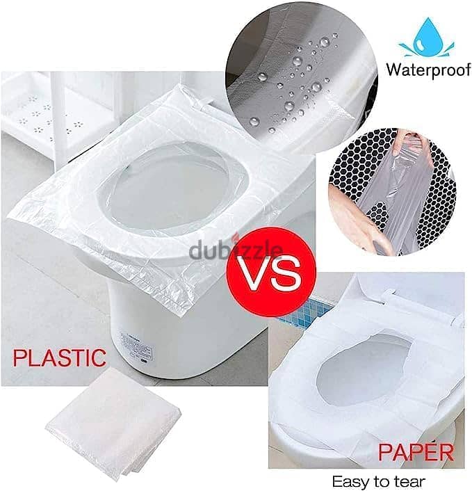 Monico 50 PCS Travel Disposable Toilet Seat Cover Antibacterial Water 2