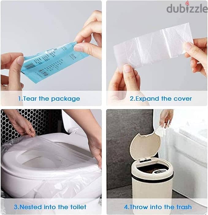 Monico 50 PCS Travel Disposable Toilet Seat Cover Antibacterial Water 3