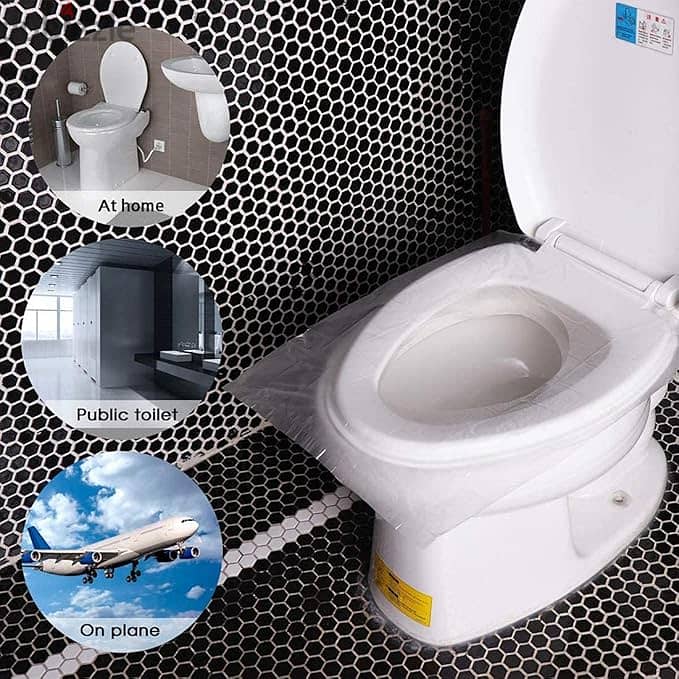 Monico 50 PCS Travel Disposable Toilet Seat Cover Antibacterial Water 5