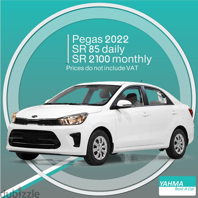 Kia Pegas 2022 for rent in Dammam - Free delivery for monthly rental 0