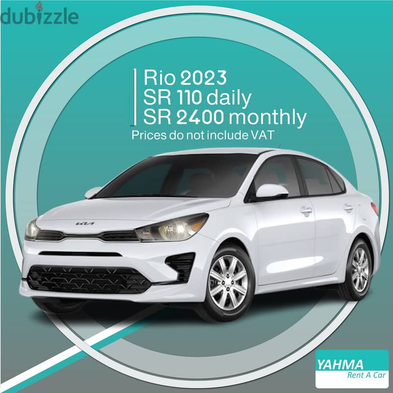 Kia Rio 2023 for rent in Dammam - Free delivery for monthly rental 0