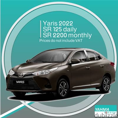 Toyota Yaris 2022 for rent in Dammam - Free delivery monthly rental