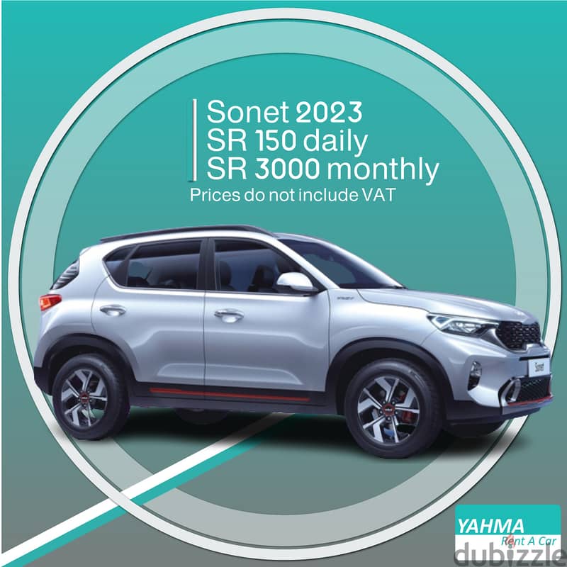 Kia Sonet 2023 for rent in Khobar - Free delivery for monthly rental 0