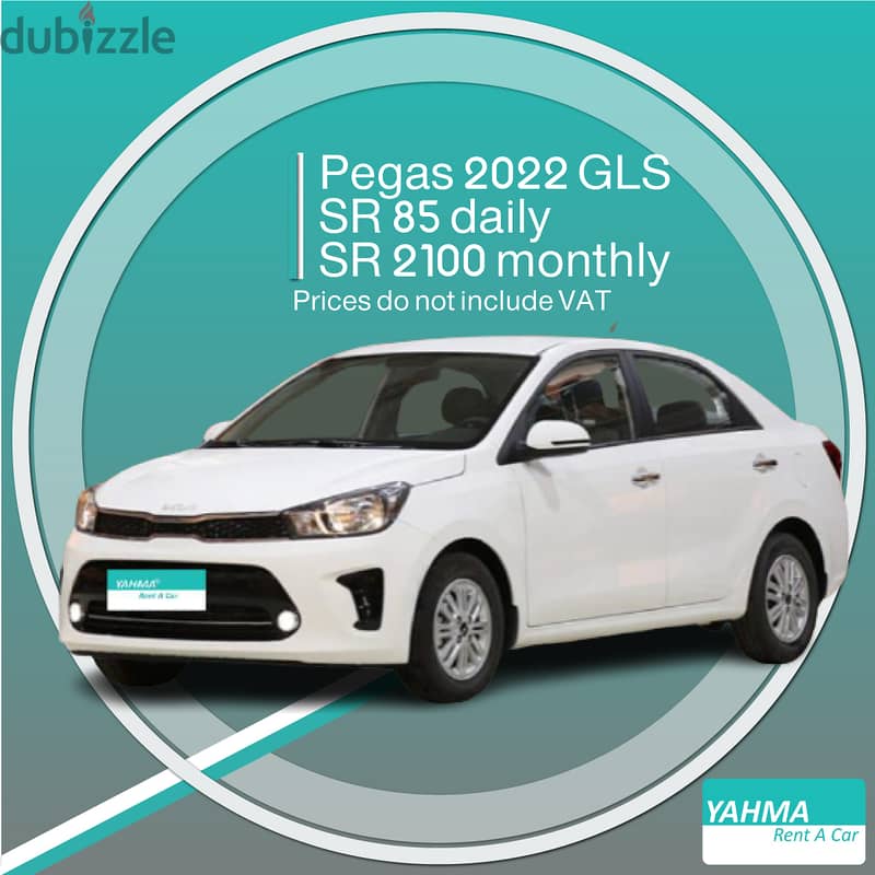 Kia Pegas 2022 GLS - Free delivery for monthly rental 0