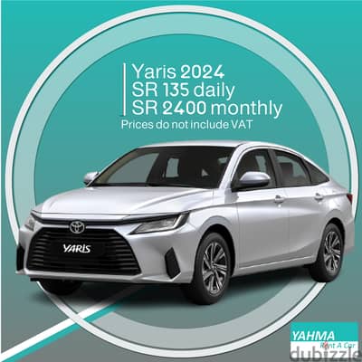 Toyota Yaris 2024 for rent in Khobar - Free delivery for monthly rent