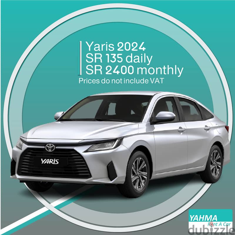 Toyota Yaris 2024 for rent in Khobar - Free delivery for monthly rent 0