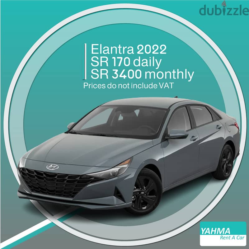 Hyundai Elantra 2022 for rent in Dammam - Free Delivery monthly rent 0