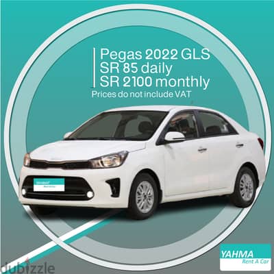 Kia Pegas 2022 GLS for rent in Dammam - Free delivery monthly rental