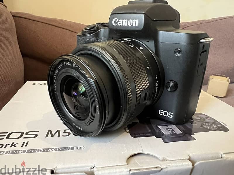 Canon E O S M 50 Mark II Mirrorless 15-45mm and 55-200mm Lenses 0