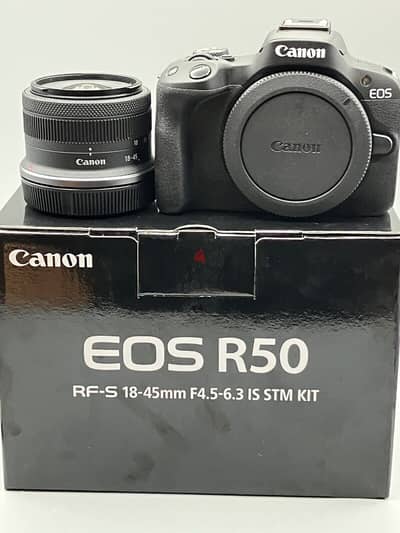 Canon E O S R50 4K Mirrorless 2 Lens Kit RF-S 18-45mm and RF-S 55-210