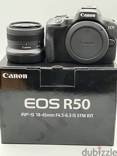 Canon - E O S R 50 4K Mirrorless 2 Lens Kit RF-S 18-45mm and RF-S 55-