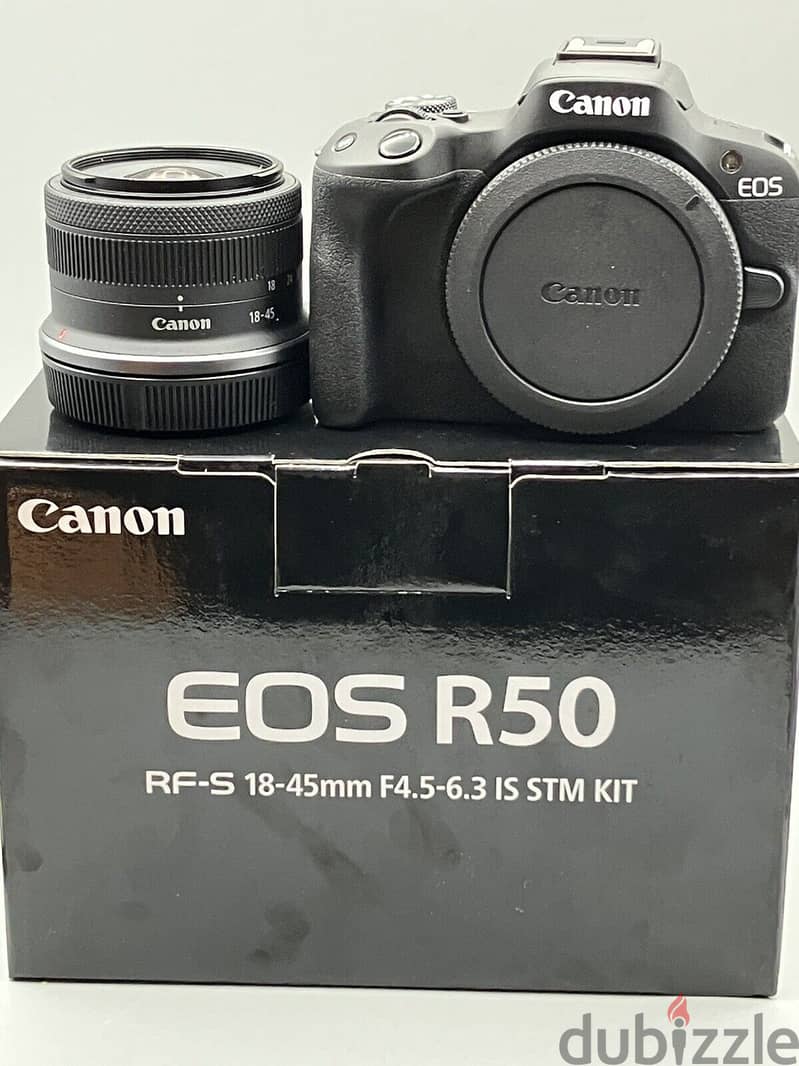 Canon - E O S R 50 4K Mirrorless 2 Lens Kit RF-S 18-45mm and RF-S 55- 0