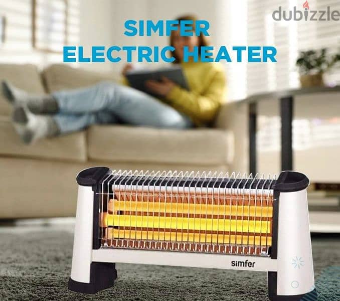 Simfer 1100W Mini Infrared Heater with 3D Virtual Flame Reflection - 0