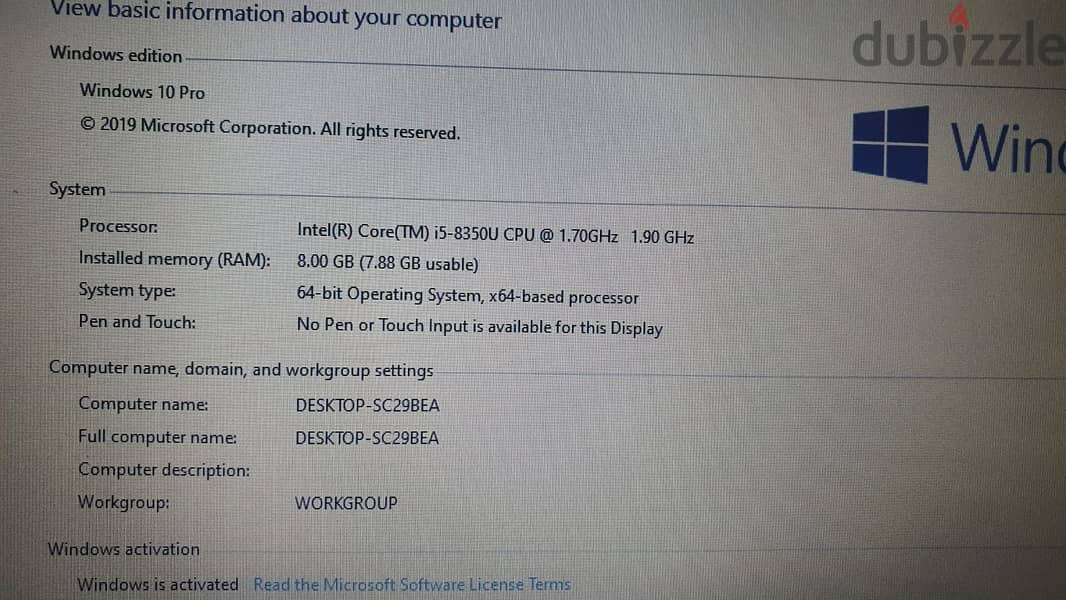 Dell Latitude e7290, i5 8th Generation,Ram:8GB+Hard Disk:256 Gb ssd 6