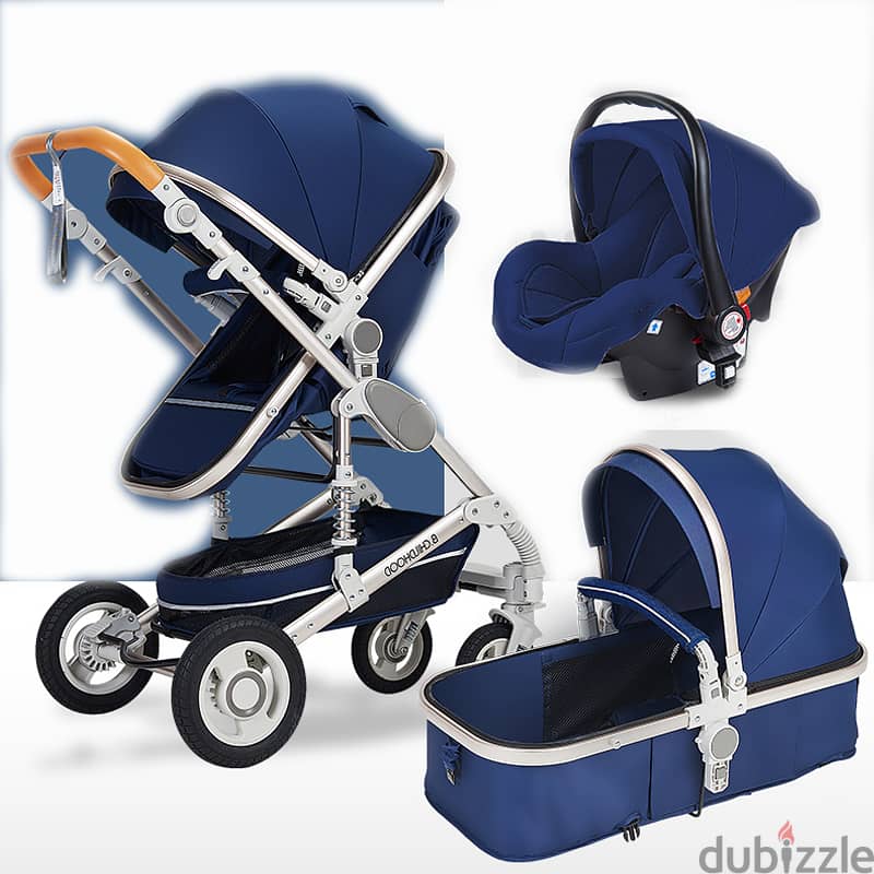 INFANS 2 in 1 BABY STROLLER CONVERTIBLE REVERSIBLE BASSINET PRAM FOLD 0