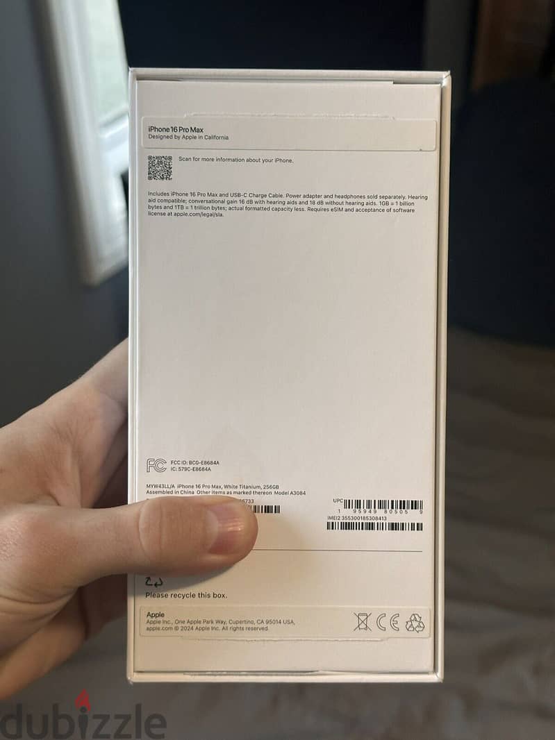 Apple  iPhone 16 Pro Max - 256 GB -White Titanium +1 (682) 280‑4337 2