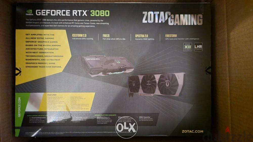 NEW  ZOTAC GeForce 3080 RTX Trinity OC 10GB LHR 1