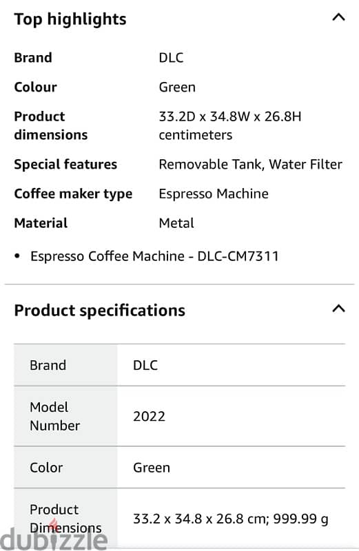 DLC Espresso Coffee Machine CM7311 2