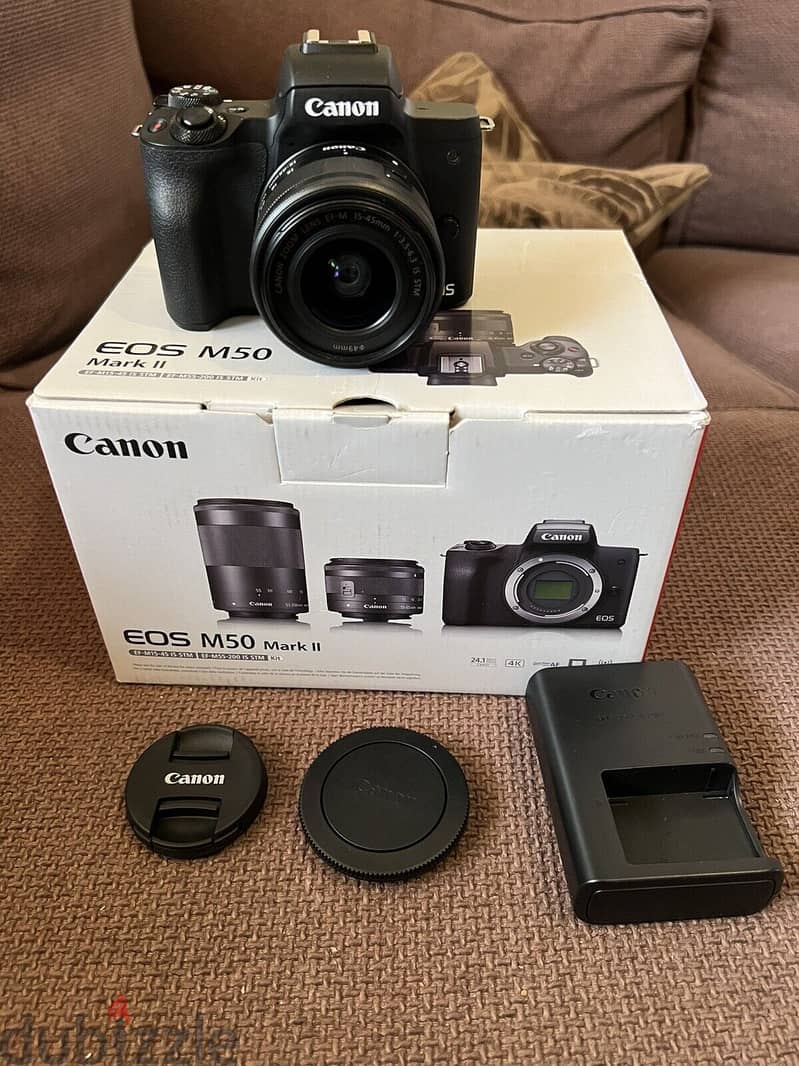 Canon E O S M 50 Mark II Mirrorless 15-45mm and 55-200mm Lenses 0