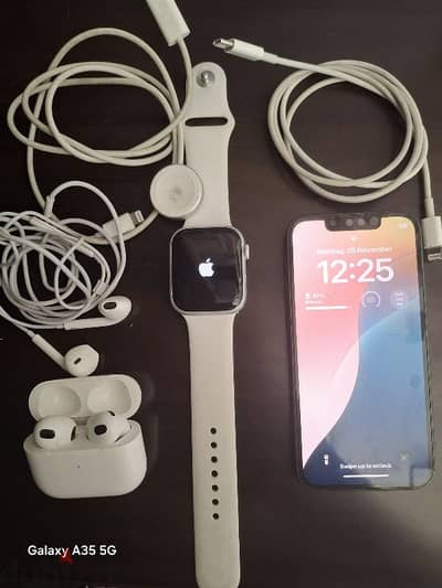 iphone 13mini 256GB and watch series 8 and air ports 3rd generation.