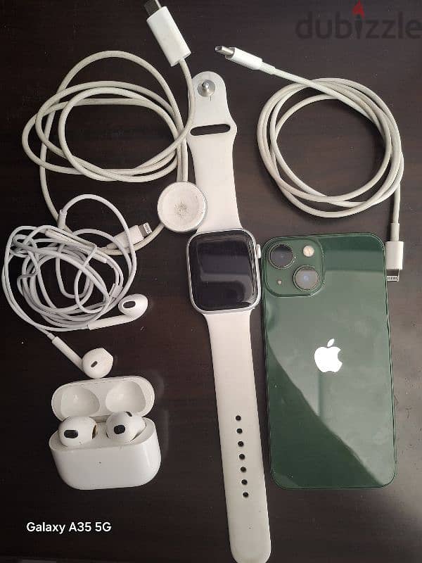 iphone 13mini 256GB and watch series 8 and air ports 3rd generation. 2