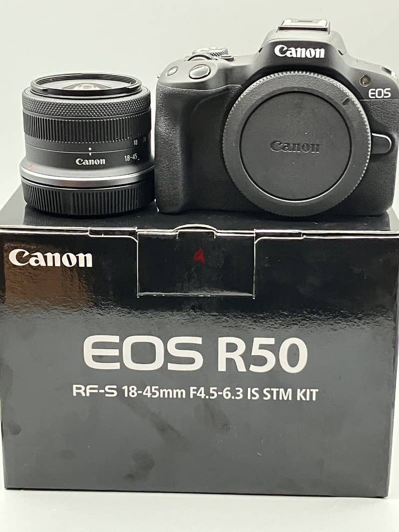 Canon - E O S R 50 4K Mirrorless 2 Lens Kit RF-S 18-45mm and RF- 0