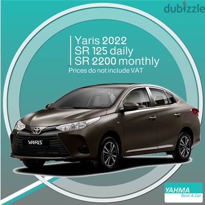 Toyota Yaris 2022 for rent in Al Qatif - Free delivery monthly rental