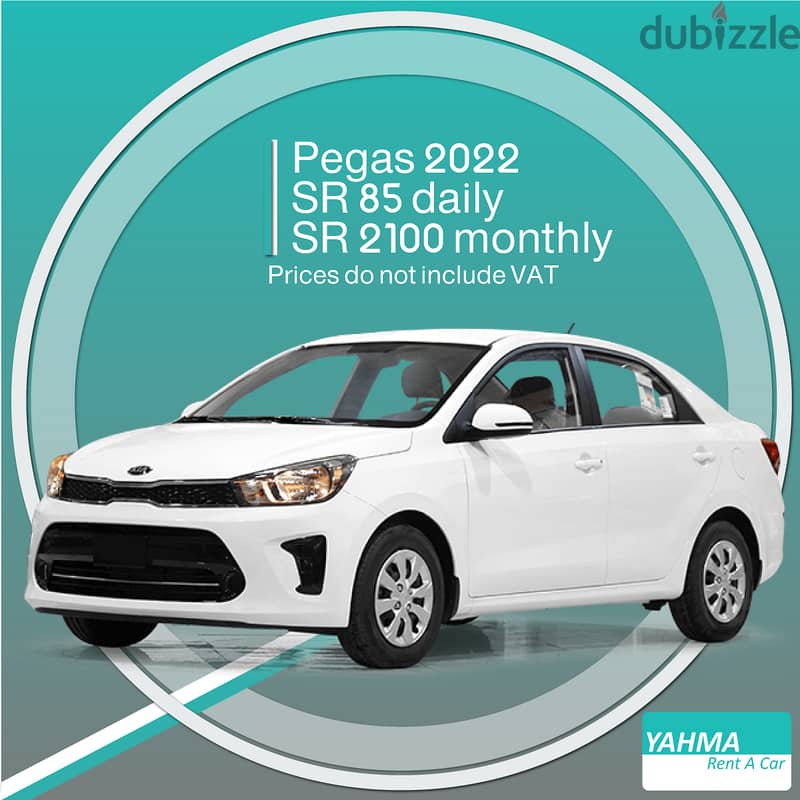 Kia Pegas 2022 for rent in Al Qatif Free delivery for monthly rental 0