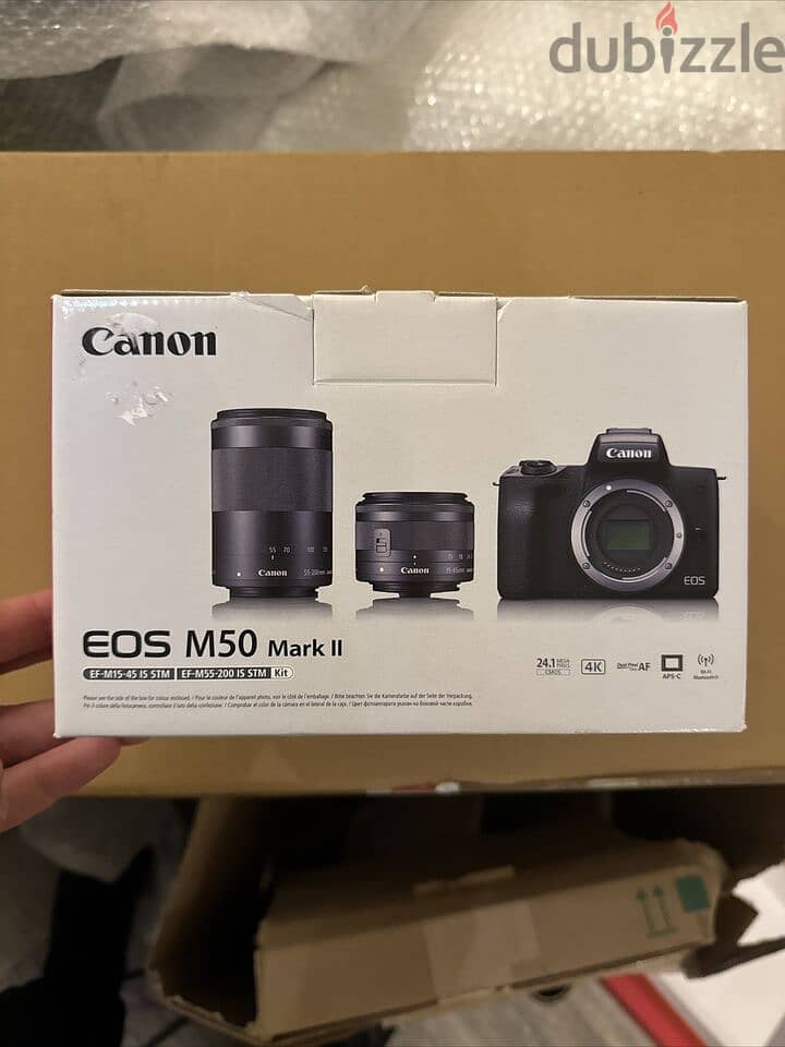 Canon E O S M 50 Mark II Mirrorless 15-45mm and 55-200mm Lenses 1