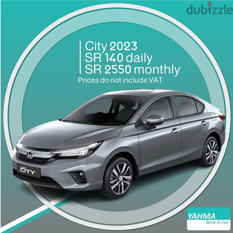 Honda City 2023 for rent - Free delivery for monthly rental 0