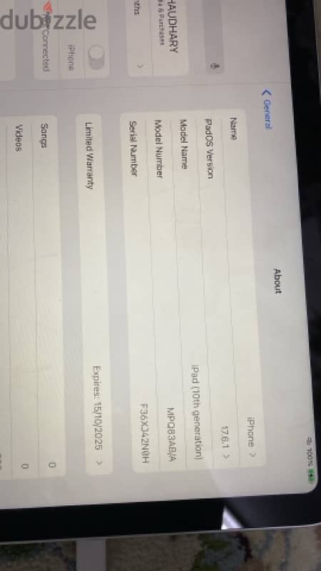 apple ipad 10th gen  only 1 month use urgent sales 4