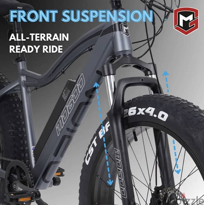 Mogoo Orion E-Fat Mountain Bike, 26-Inch - Grey color 6