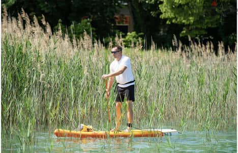 11" Standup Paddle board with two dual head paddles and electric pump