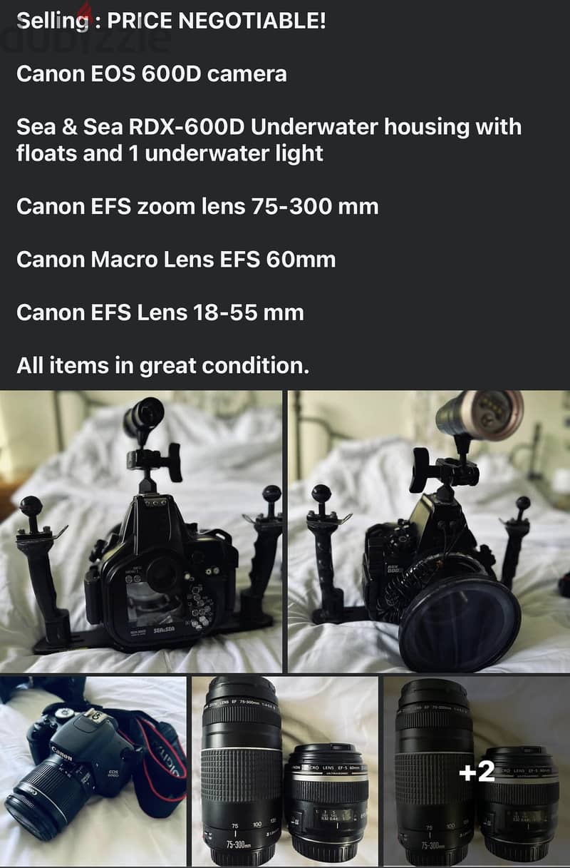 Canon Camera + Underwater Housing + Lenses and accessories 1