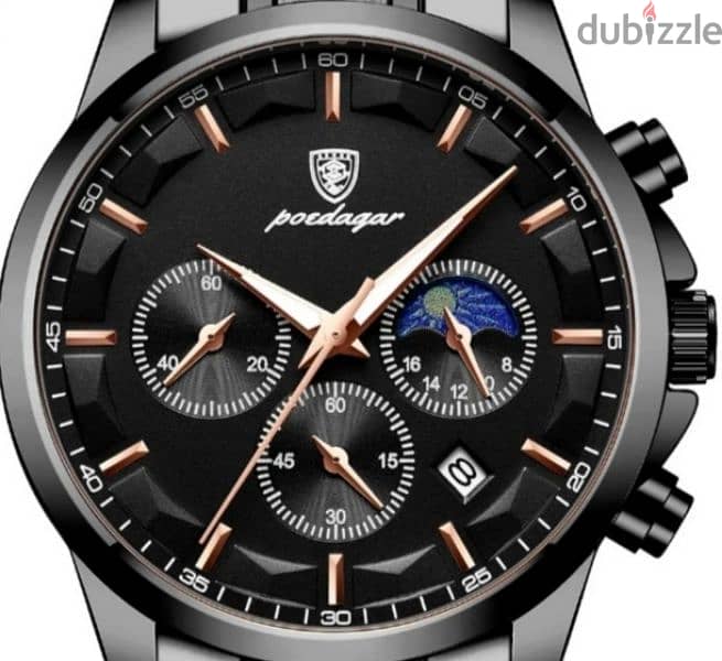 POEDAGAR WATERPROOF STAINLESS STEEL Men's Wristwatch 1