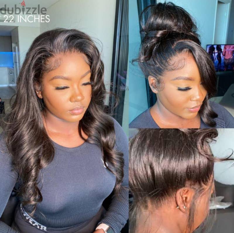 Full Lace Classy Natural Black Body Wave / Straight Free Parting Half 1