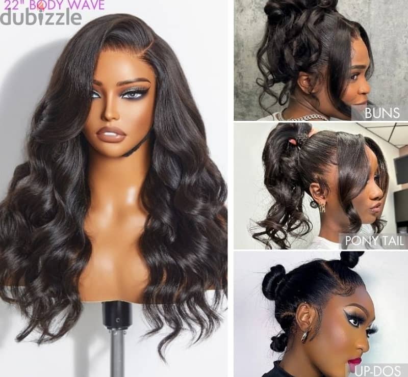 Full Lace Classy Natural Black Body Wave / Straight Free Parting Half 2